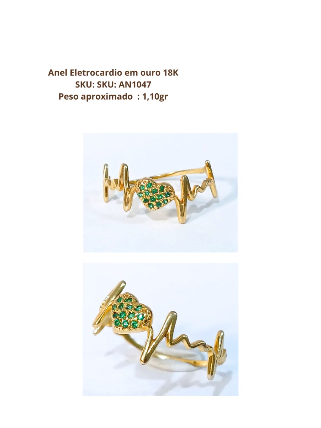 ANEL ELETROCARDIO COM 13 PEDRAS - Imagem 2