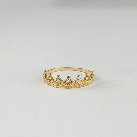 Anel Coroa 7 corações em ouro 18k s/p .