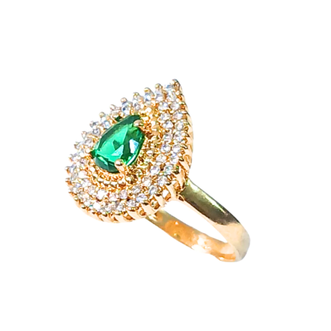 Anel Gota de Luxo em Ouro 18K , com 57 pedras.