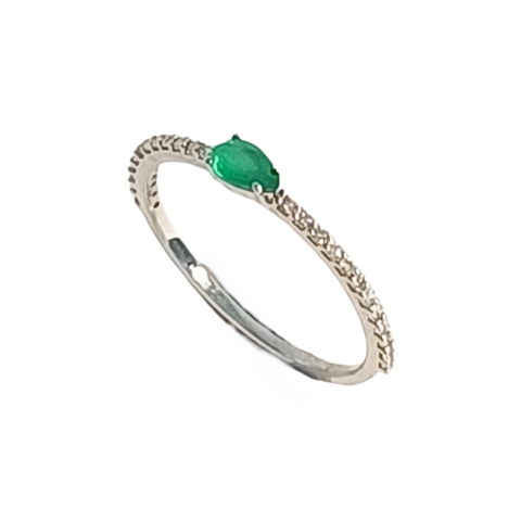Anel Gota Mini em ouro 18k , com 25 pedras