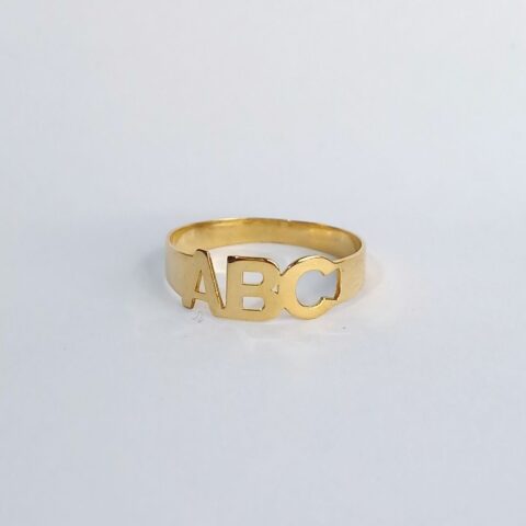 Anel ABC em ouro 18k S/P.
