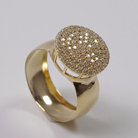 Anel Red Jr P em ouro 18k , com 92 pedras.