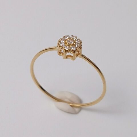 Anem Red Flor em ouro 18k , com 9 pedras.