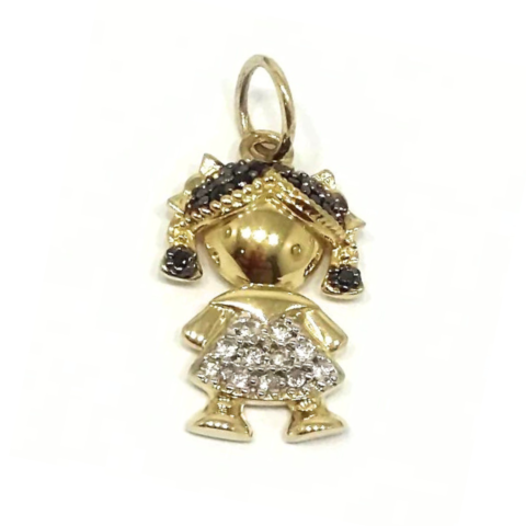 PINGENTE BONECA CLARA 28 PEDRAS