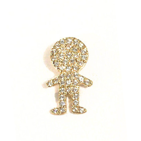 PINGENTE BONECO BRAÇO 43 PEDRAS