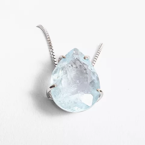 Colar Gota Caixa Simples  em ouro 18k , 1 pedra