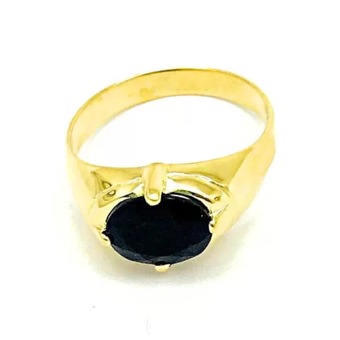 Anel Formatura Unissex com 1 pedra Oval de 8x10 mm