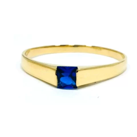 Anel Formatura Unissex com 1 Pedra Carrê 4x4 mm