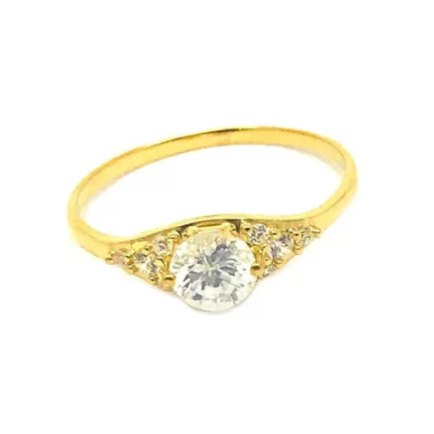 Anel Luana em ouro 18K; com 9 pedras