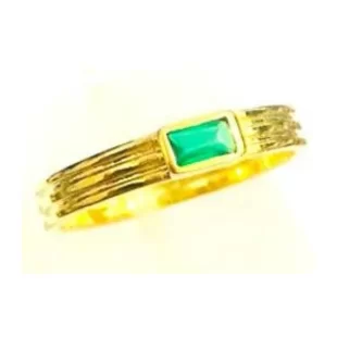 Anel Formatura Unissex com 1 pedra Baguete 4 x 2 mm