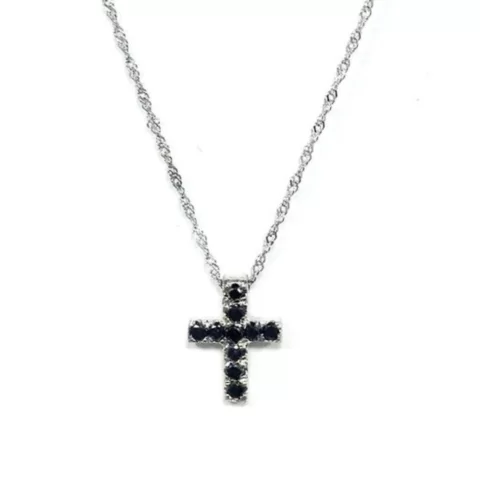COLAR CRUZ BLACK 10 PEDRAS